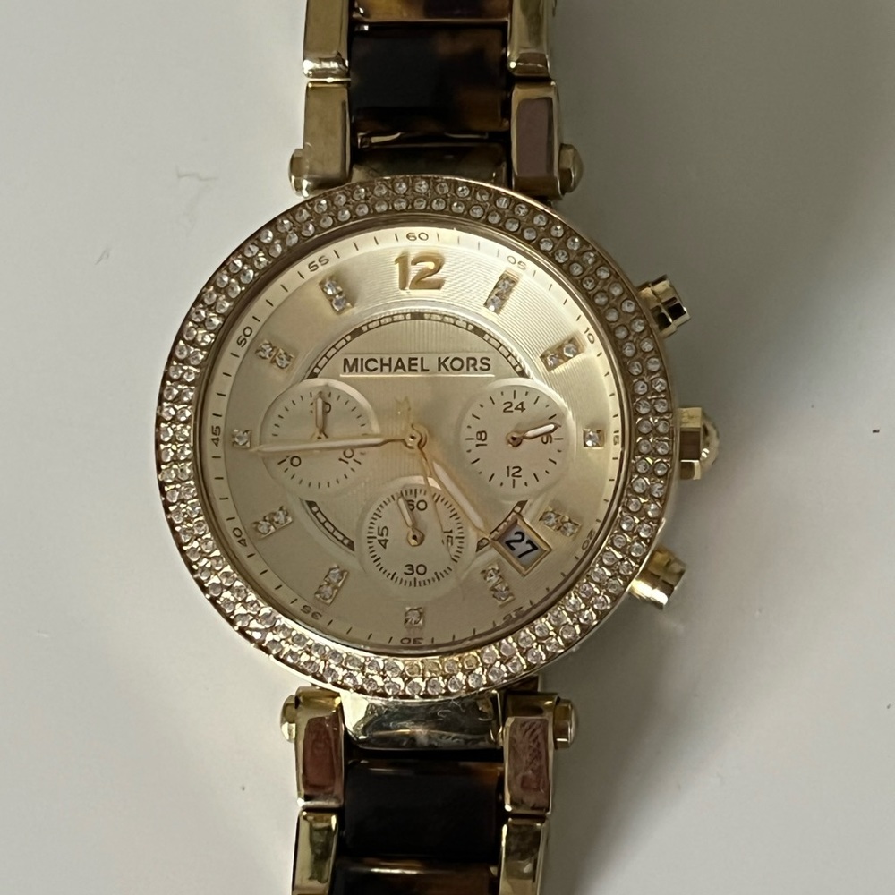 Michael Kors Parker Gold tone Tortoise watch
